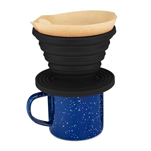 Sierra Camping Pour Over Coffee Dripper - Black, Pack of 1