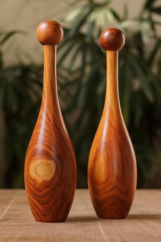 Small Rosewood Indian Clubs (Mugdar) – 2 lbs Pair for Beginners