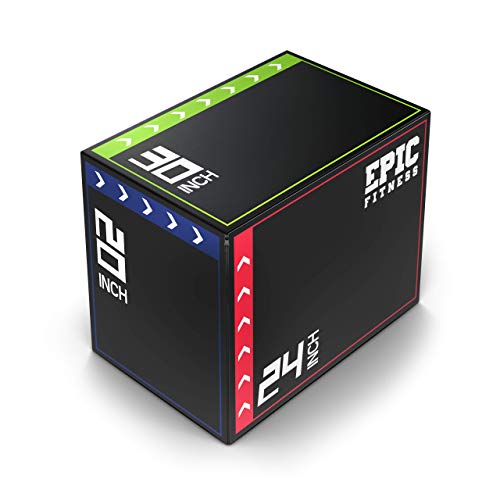 3-in-1 Foam Plyometric Jump Box - High-Density EPE Foam - 20" 24" 30"