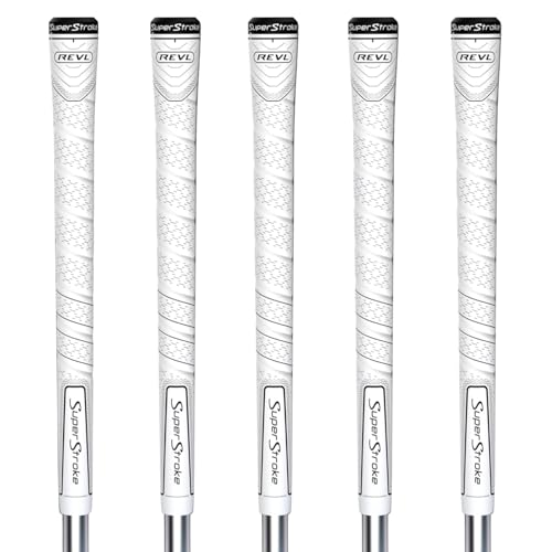SuperStroke REVL Comfort Golf Club Grips White Jumbo 5 Pack