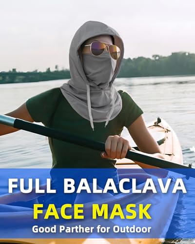 Hymeiluely Light Gray Breathable Balaclava Face Mask for Men - Summer Sun Shield