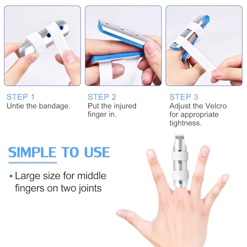 Finger Splint - 2 Pack Large Size Finger Brace for Joint Protection