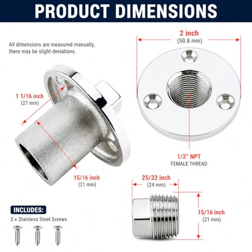 Stainless Steel Boat Garboard Drain Plug - 1" Transom Hole