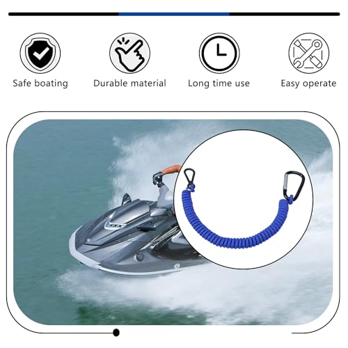 Marine Outboard Key Lanyard - Blue, Fits Most Models