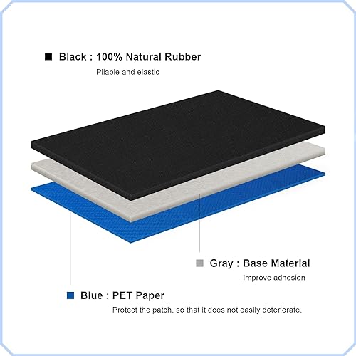 30 Pcs Pre-Cut Black Rubber Repair Patches - 25x25mm for Bikes