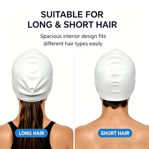 3D Silicone Swimming Cap - Ergonomic Ear Protection for Adults - White