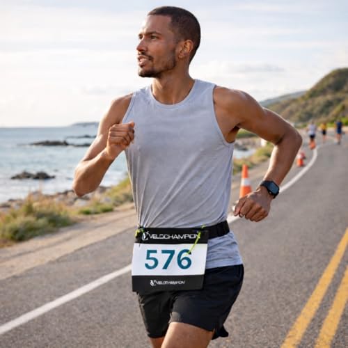 Triathlon Race Number Running Belt - Medium, Adjustable & Lightweight