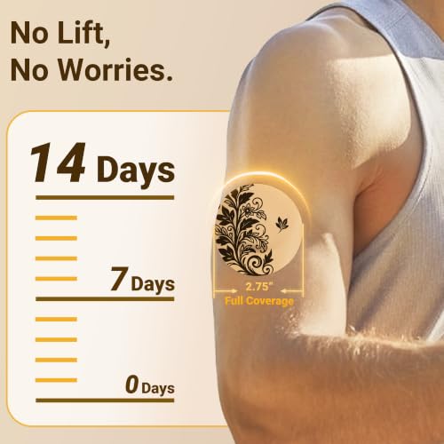 Amolyfe Tattoo Rose Waterproof Sensor Covers for Libre 3 & Plus, 20 Pack - Skin-Like Bump-Proof Hard Cap for Seamless, Secure Fit