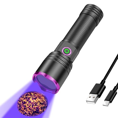XLENTGEN 20W UV Light Flashlight 365nm, Black Light Ultraviolet Flashlights, for Resin Curing Fishing, Dry Glue, Fluorescent, Scorpion, Rockhounding, Pet Urine Detector