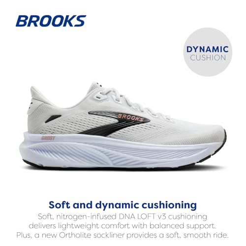 Ghost 18 Women's Running Shoes - White/Black/Rose Gold 8.5