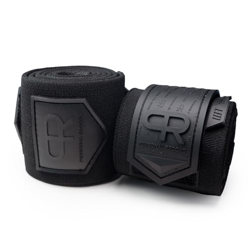 Elbow Wraps for Weightlifting - Heavy Duty, 25% More Elasticity, All Black