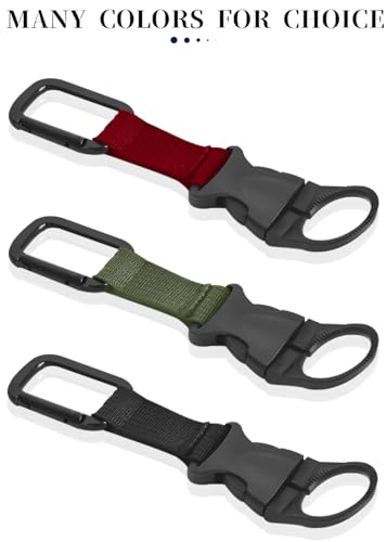 Portable Water Bottle Clip Holder - 2PCS Black Buckle Clip