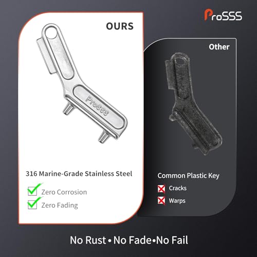 Marine Grade 316 Stainless Steel Deck Fill Key Set - 2PCS