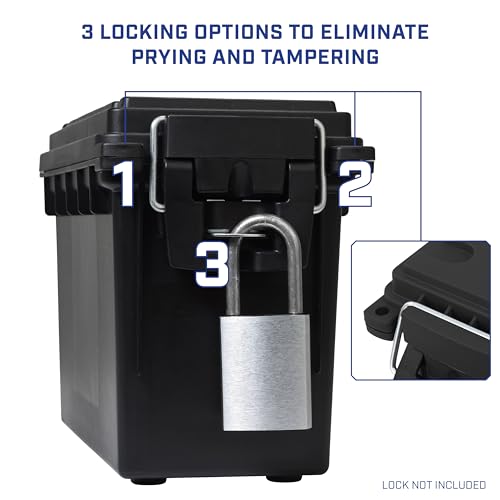 Lockable Waterproof Ammo Storage Box - Stackable Dry Box for Gear