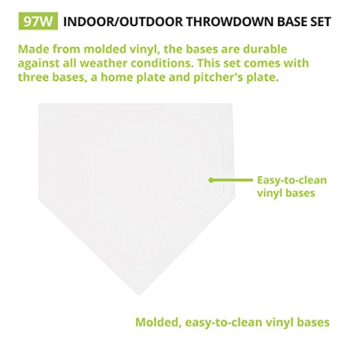 Throw Down Base Set – Durable Baseball & Softball Bases (Set of 5) - White
