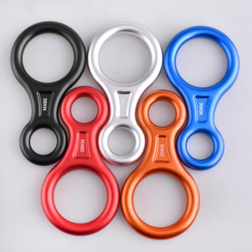 Figure 8 Descender - 35kN Aluminum Rappelling Gear - Black - 1 Pack
