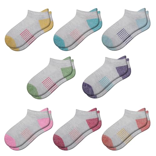 Comfoex Kids' Ankle Athletic Socks 8 Pairs 10-12 Years Grey Cushioned Sole