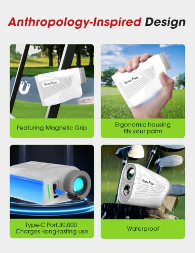 Golf Rangefinder with Slope, Magnetic Mount & HD LCD - 1300 Yards