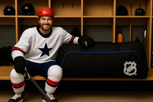 Large Rolling Duffel Bag - 34-Inch Hockey Gear Bag with Wheels