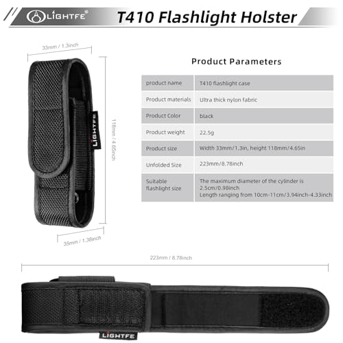 Adjustable Tactical Flashlight Holster T410 - Molle Holder