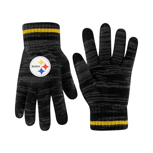 Pittsburgh Steelers Knit Winter Beanie & Touch Screen Gloves - One Size