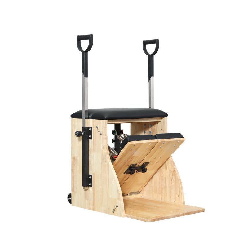 Pilates Chair with Handles and Split Pedals - Oak & PU Leather