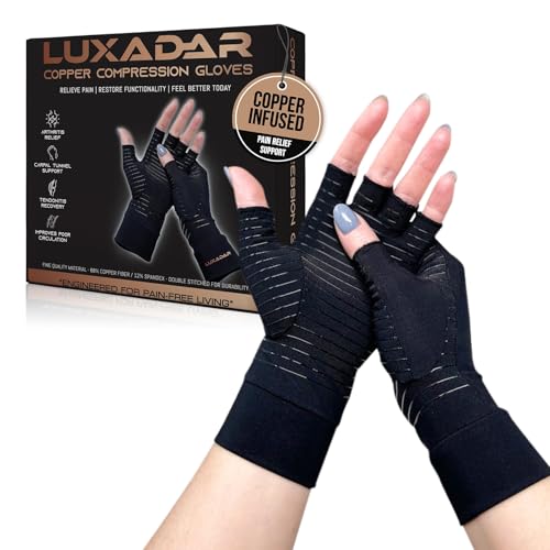 Fingerless Compression Gloves for Arthritis Pain Relief - Medium