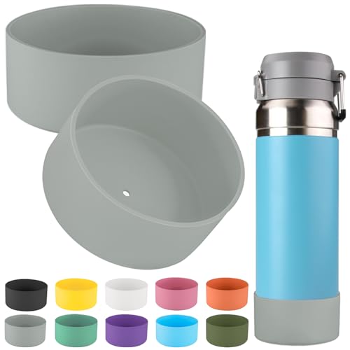 Silicone Boot Sleeve for Stanley Quick Flip GO Water Bottle - 36oz Gray (2 Pcs)