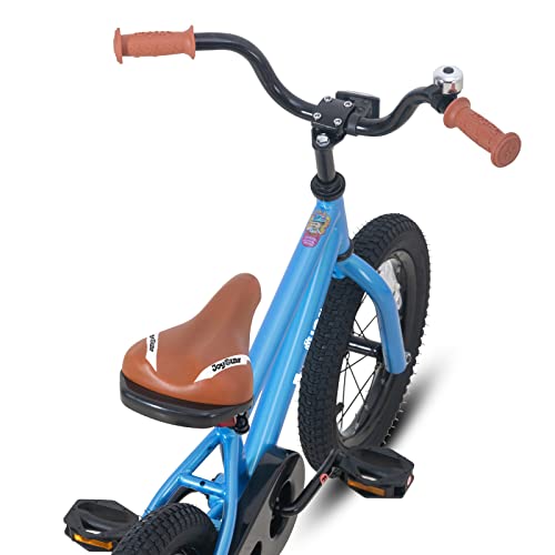 Kids BMX Style Bike with Training Wheels - Blue, 14 Inch