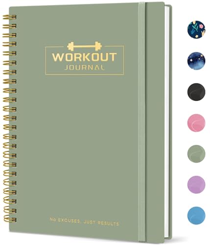 Fitness Workout Journal & Log Book - Green, 5.5" x 8.2"