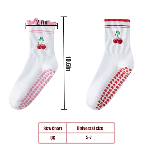 Women's Non-Slip Pilates Grippy Socks - 3 Pairs - Lace Style