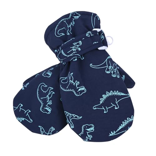 Toddler Waterproof Winter Mittens - Lined Fleece, Navy, 4-8 Years