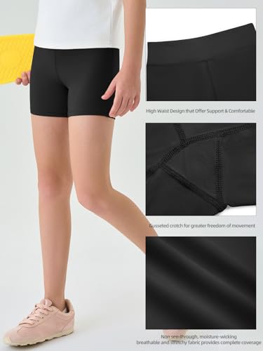 Haloumoning Girls Athletic Shorts Kids Workout Volleyball Yoga Dance