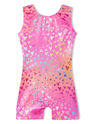 Sparkly Gymnastics Leotard for Girls - Sleeveless Biketard, Size 1-10Y