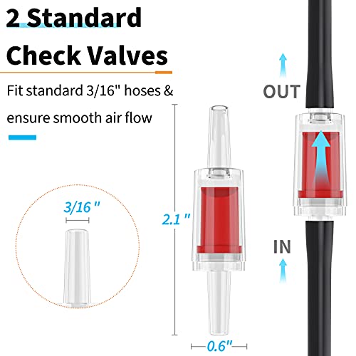 25 Feet Aquarium Airline Tubing Set with Suction Cups & Valves