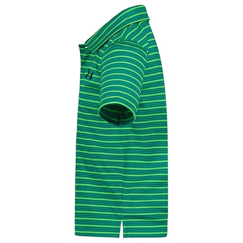 Under Armour Boys' Matchplay Golf Polo Shirt, Geode Green Stripe - Short Sleeve