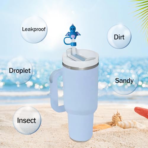 Animal Straw Covers for Stanley Cups - 8 Pcs Dinosaur Set