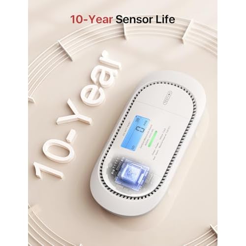 X-Sense Wireless Interconnected Carbon Monoxide Detector, Replaceable Battery Powered CO Alarm with Digital Display and Peak Value Memory, XC01-WR