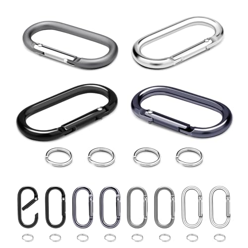 12 Set Aluminum Carabiner Keychain Clips - Assorted Colors