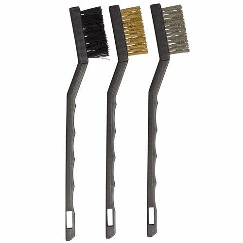 Wideskall¢ç Nylon, Brass and Stainless Steel Mini Wire Brush Set for Cleaning Dust Welding Slag and Rust (15 Pieces Set)