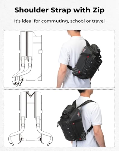 KEMIMOTO 15L Expandable Rear Bicycle Rack Bag - Water-Resistant, Single Compartment