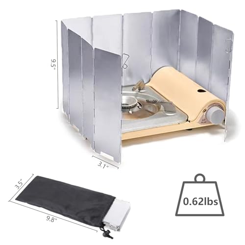 Foldable Aluminum Camping Stove Windscreen - 12 Plates