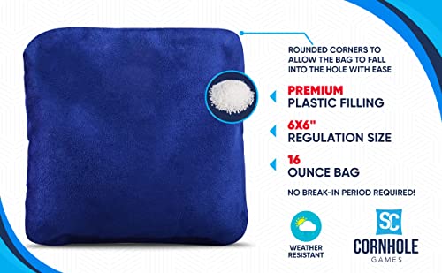 Professional Cornhole Bags - 16 oz Dual Sided with Resin Fill - Stars/Stripes
