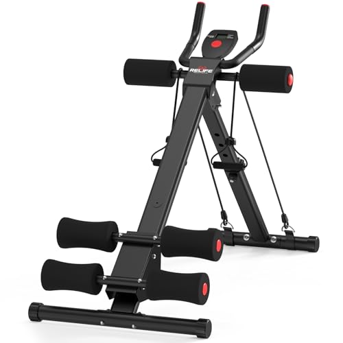 Adjustable Ab Workout Machine - Foldable Ab Trainer - Black