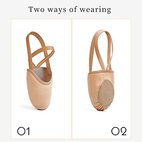 Half Sole Dance Shoes for Women - Canvas Lyrical Pirouette 7.5-8.5