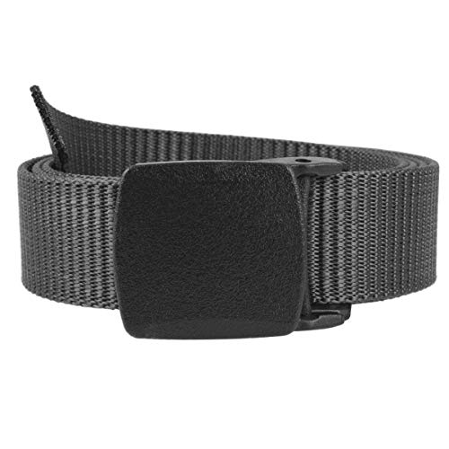 Military Tactical Belt with Nickel Free Plastic Buckle - Black, 1.25 Inch Width