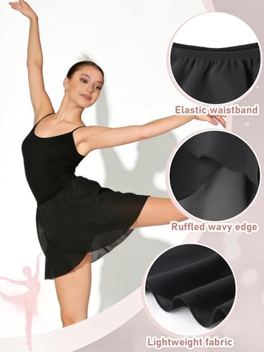 Eastbudd X-Large Black Ballet Wrap Skirt for Women & Girls Chiffon Dancewear
