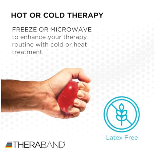 THERABAND XL Soft Hand Exerciser Ball - Red, Grip Strength & Rehab Tool