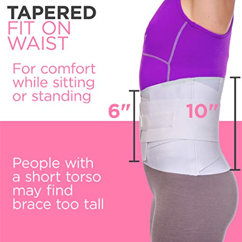 BraceAbility Women's Medium Back Brace for Lower Back Pain, Lumbar Support Belt, Discreet & Adjustable