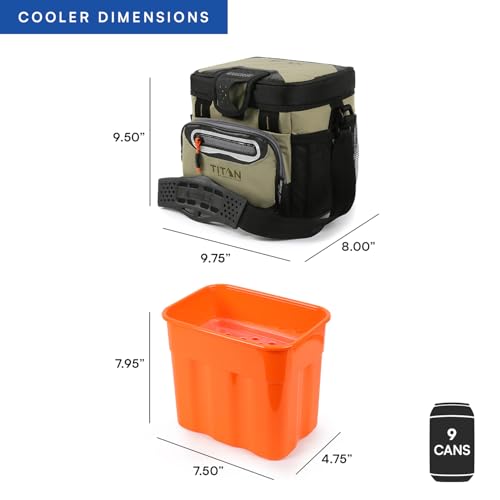 Titan Zipperless HardBody Cooler 9 Can Moss - Keeps Ice 2 Days